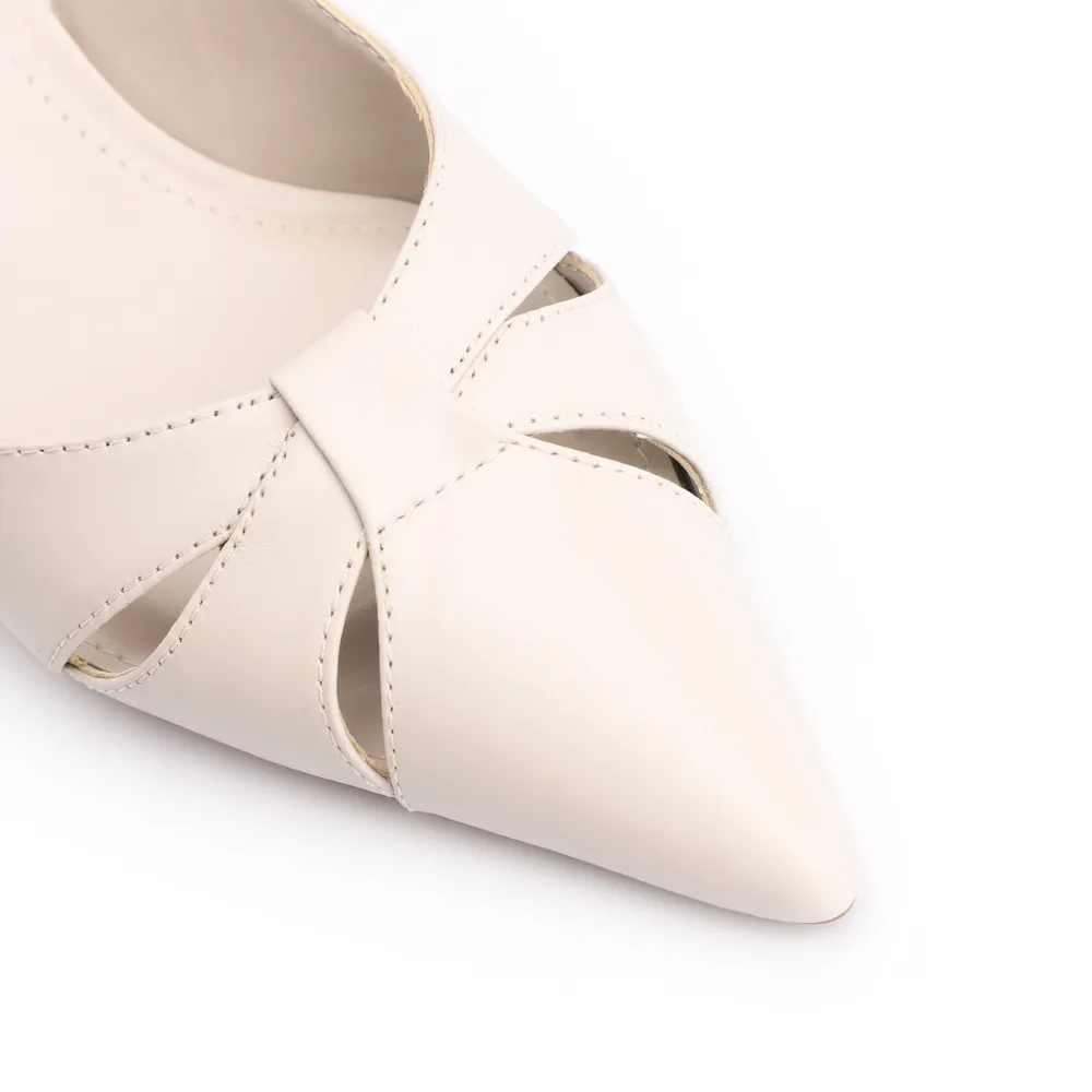 Scarpin Couro Off White - imagem 6
