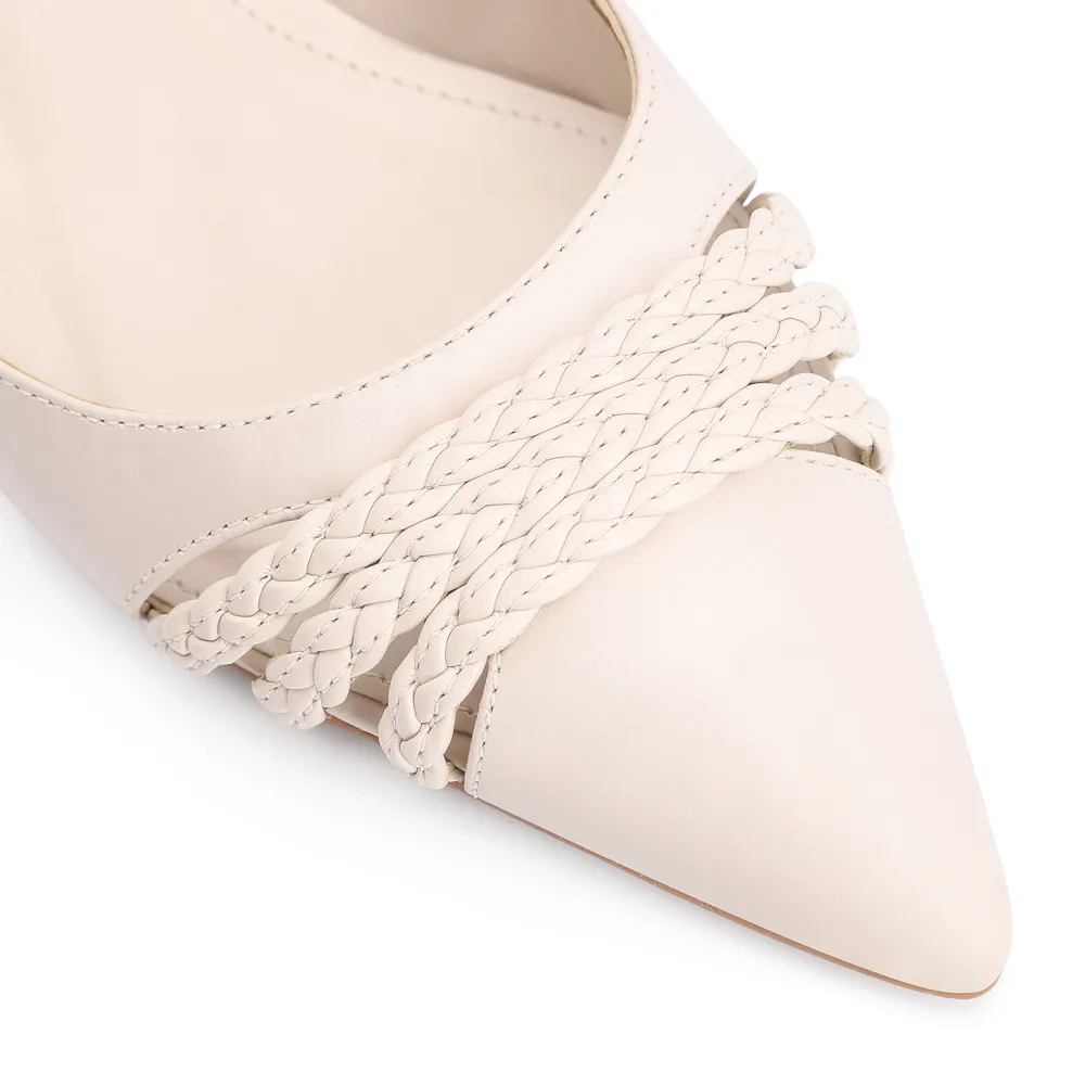 Scarpin Couro Off White - imagem 6