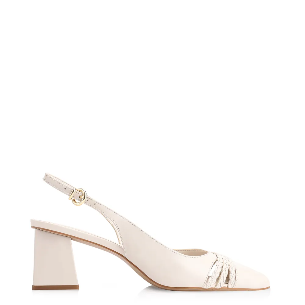 Scarpin Couro Off White - imagem 2