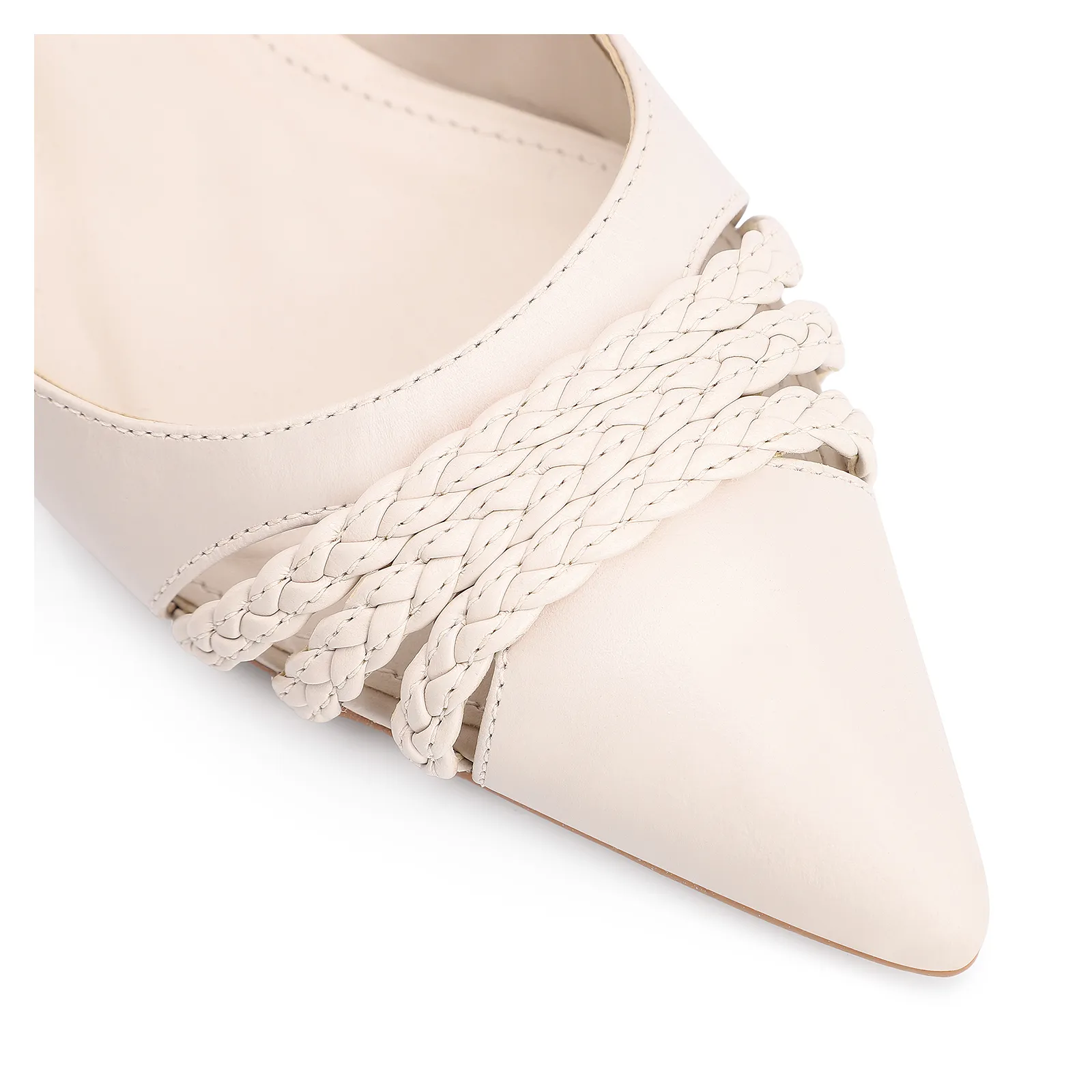 Scarpin Couro Off White
