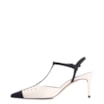 Scarpin Couro Off White/Alt Nobuck Preto - imagem 4