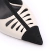 Scarpin Couro Off White/Alt Nobuck Preto - imagem 6