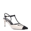 Scarpin Couro Off White/Alt Nobuck Preto - imagem 1