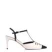 Scarpin Couro Off White/Alt Nobuck Preto - imagem 2