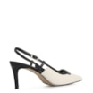 Scarpin Couro Off White/Preto - imagem 4