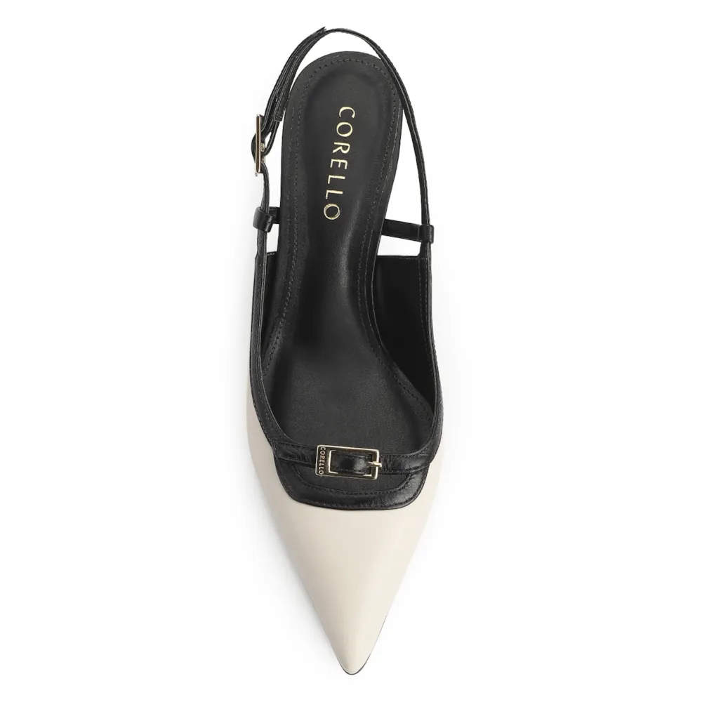 Scarpin Couro Off White/Preto - imagem 6