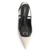 Scarpin Couro Off White/Preto - imagem 6