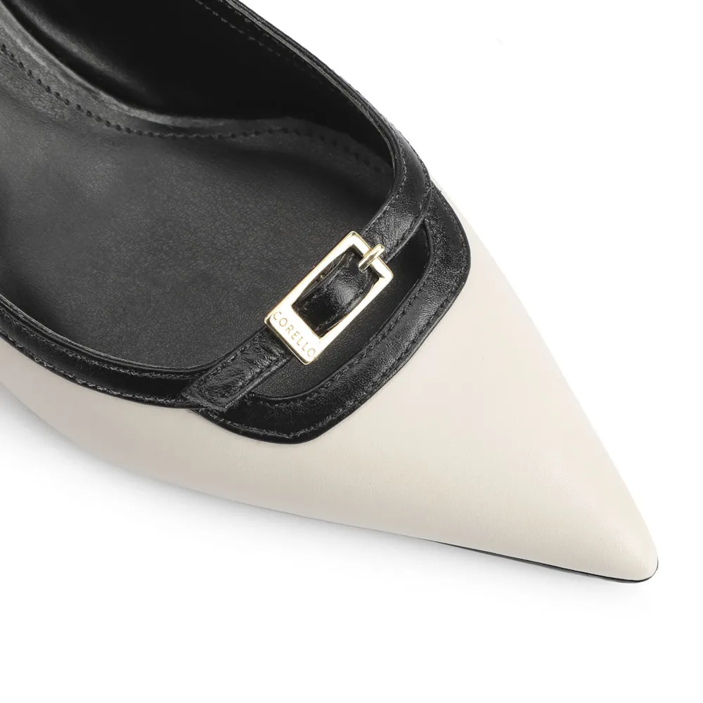 Scarpin Couro Off White/Preto - imagem 7