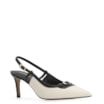 Scarpin Couro Off White/Preto - imagem 1