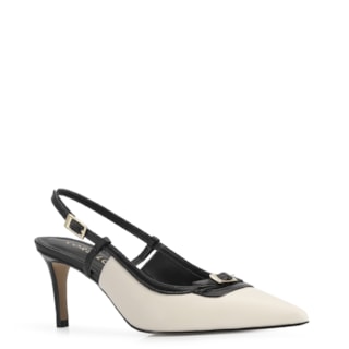Couro Off White/Preto