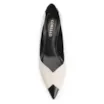 Scarpin Couro Off White/Verniz Preto - imagem 5