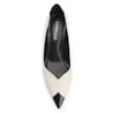 Scarpin Couro Off White/Verniz Preto - imagem 5