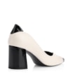 Scarpin Couro Off White/Verniz Preto - imagem 3