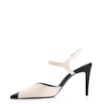 Scarpin Couro Off White/Verniz Preto - imagem 5