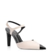 Scarpin Couro Off White/Verniz Preto - imagem 1