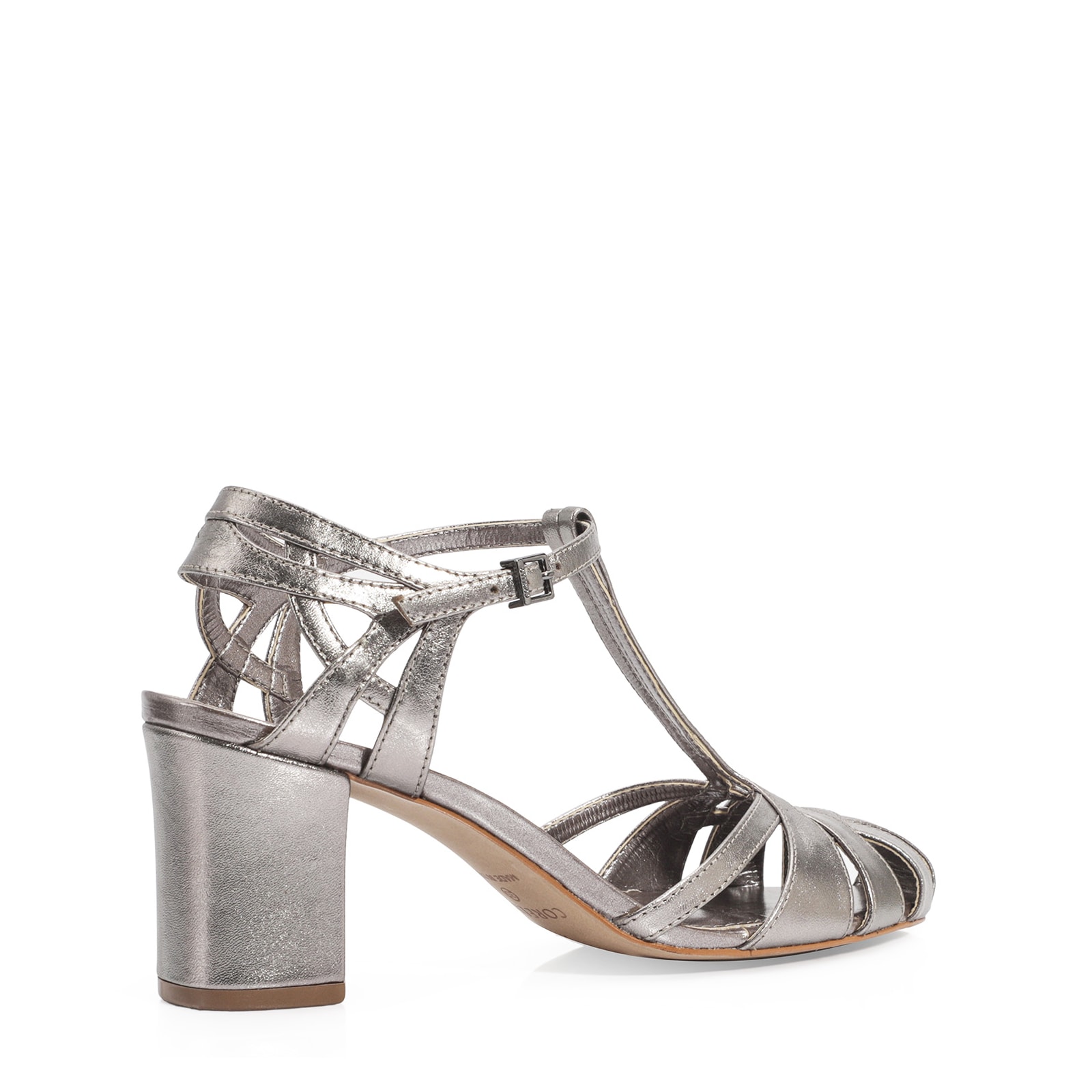 Scarpin Couro Prata