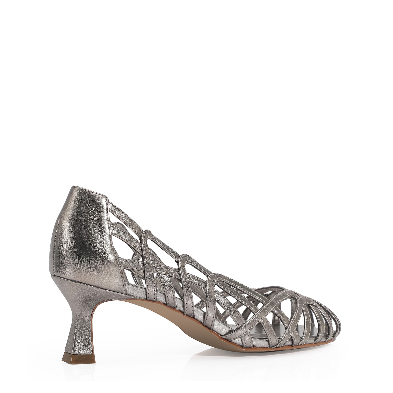 Scarpin Couro Prata