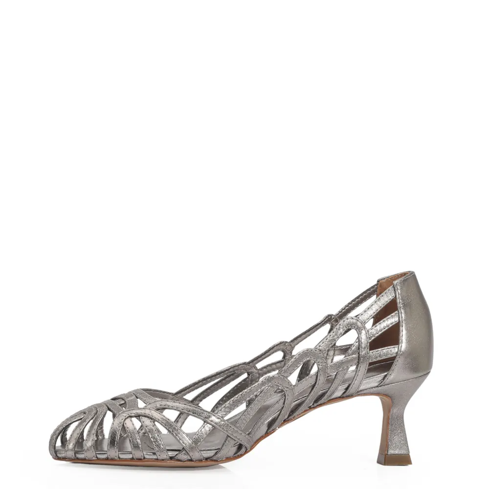 Scarpin Couro Prata - imagem 4