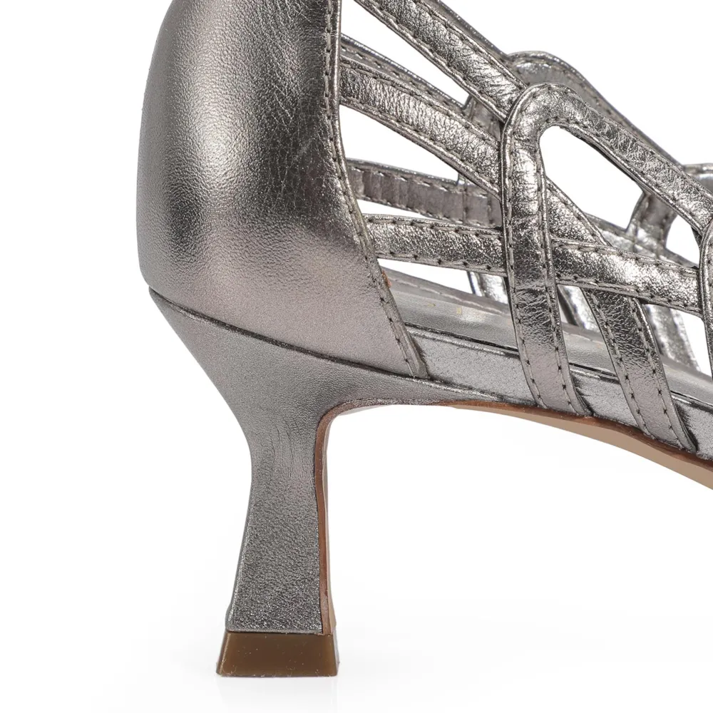 Scarpin Couro Prata - imagem 7