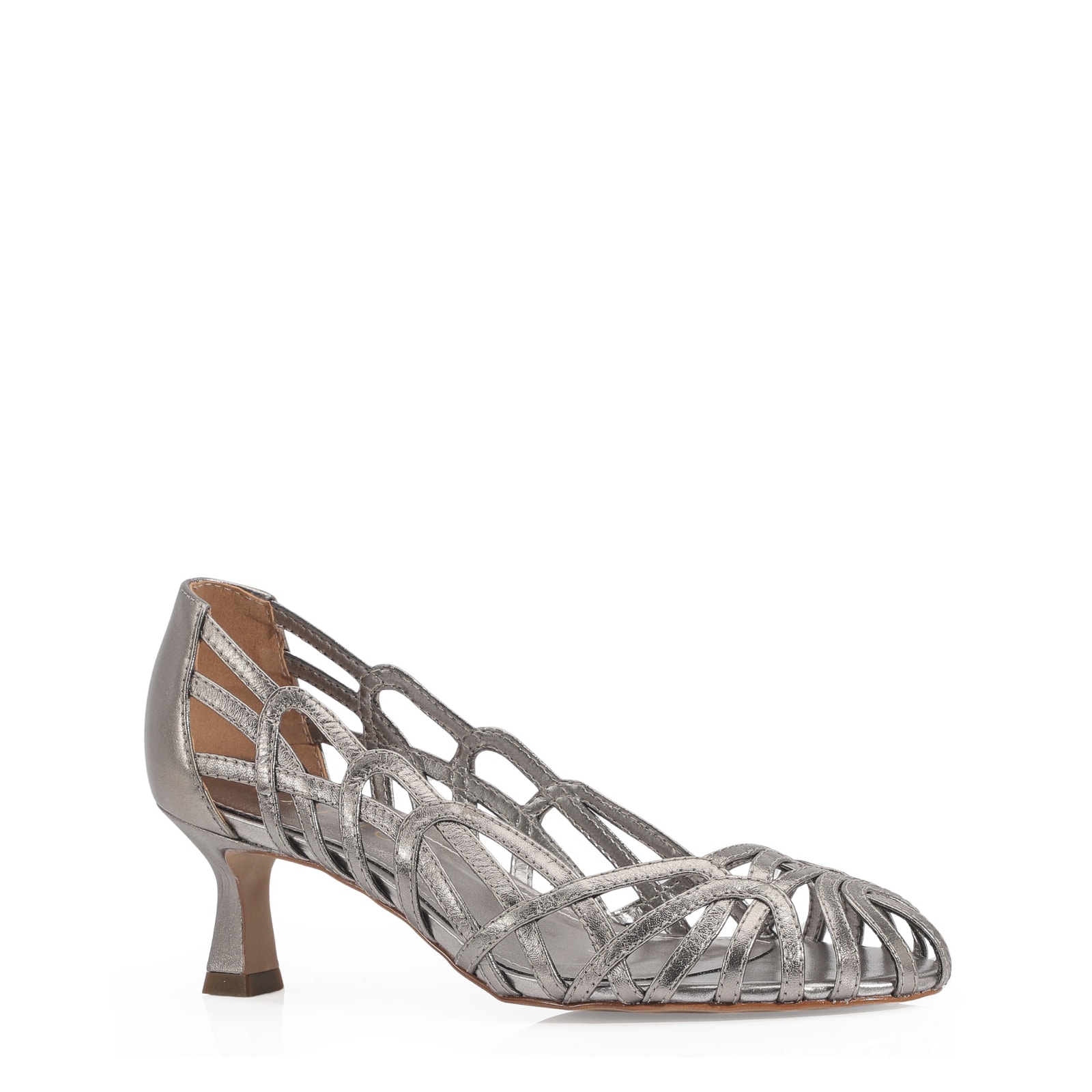 Scarpin Couro Prata