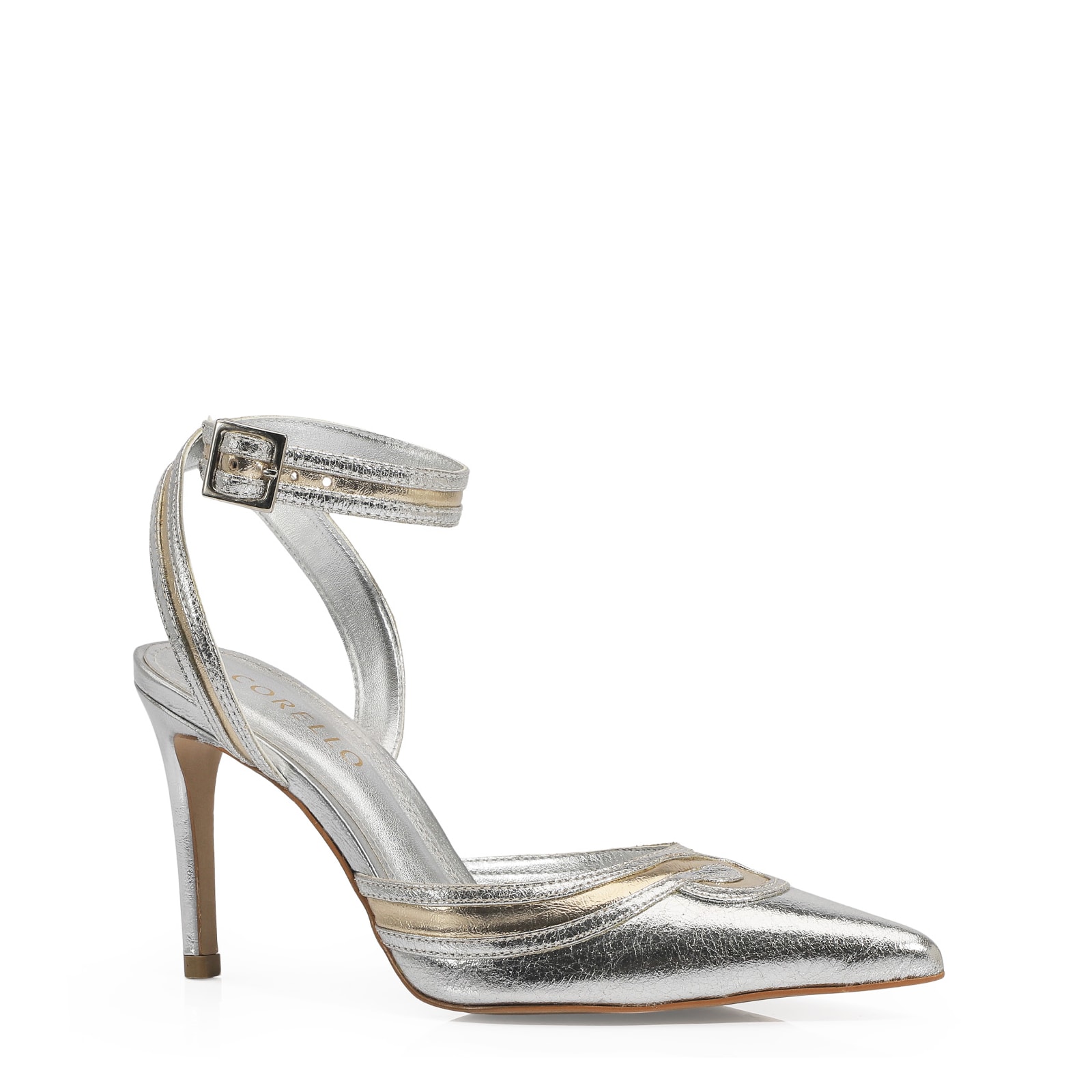 Scarpin Couro Prata