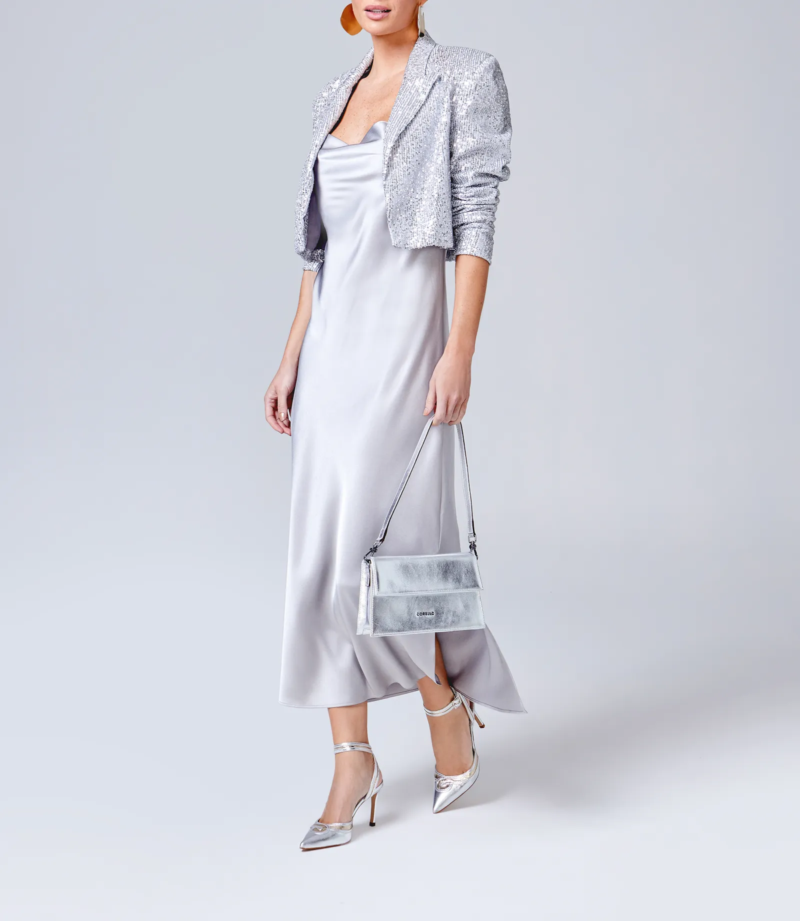 Scarpin Couro Prata