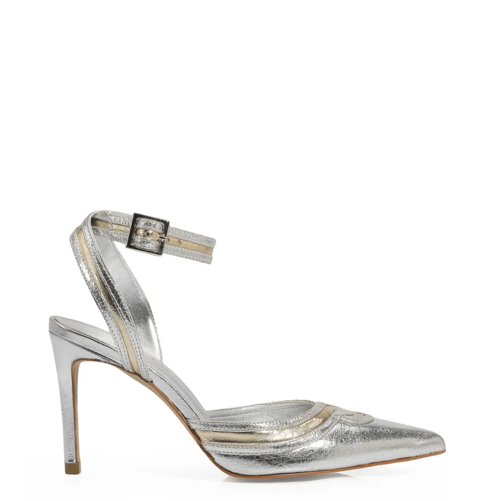 Scarpin Couro Prata - imagem 3