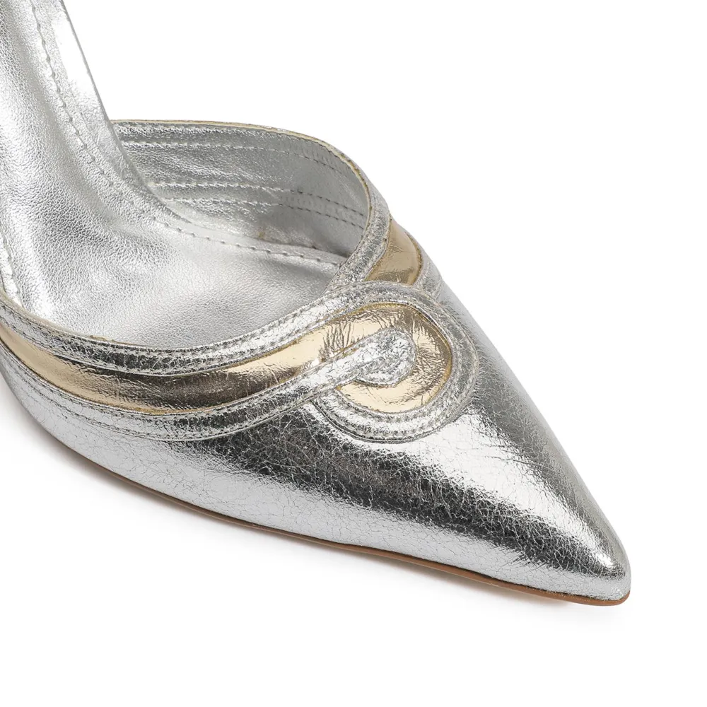 Scarpin Couro Prata - imagem 7