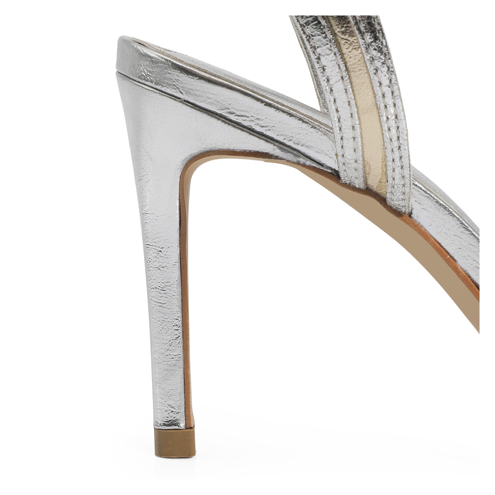 Scarpin Couro Prata
