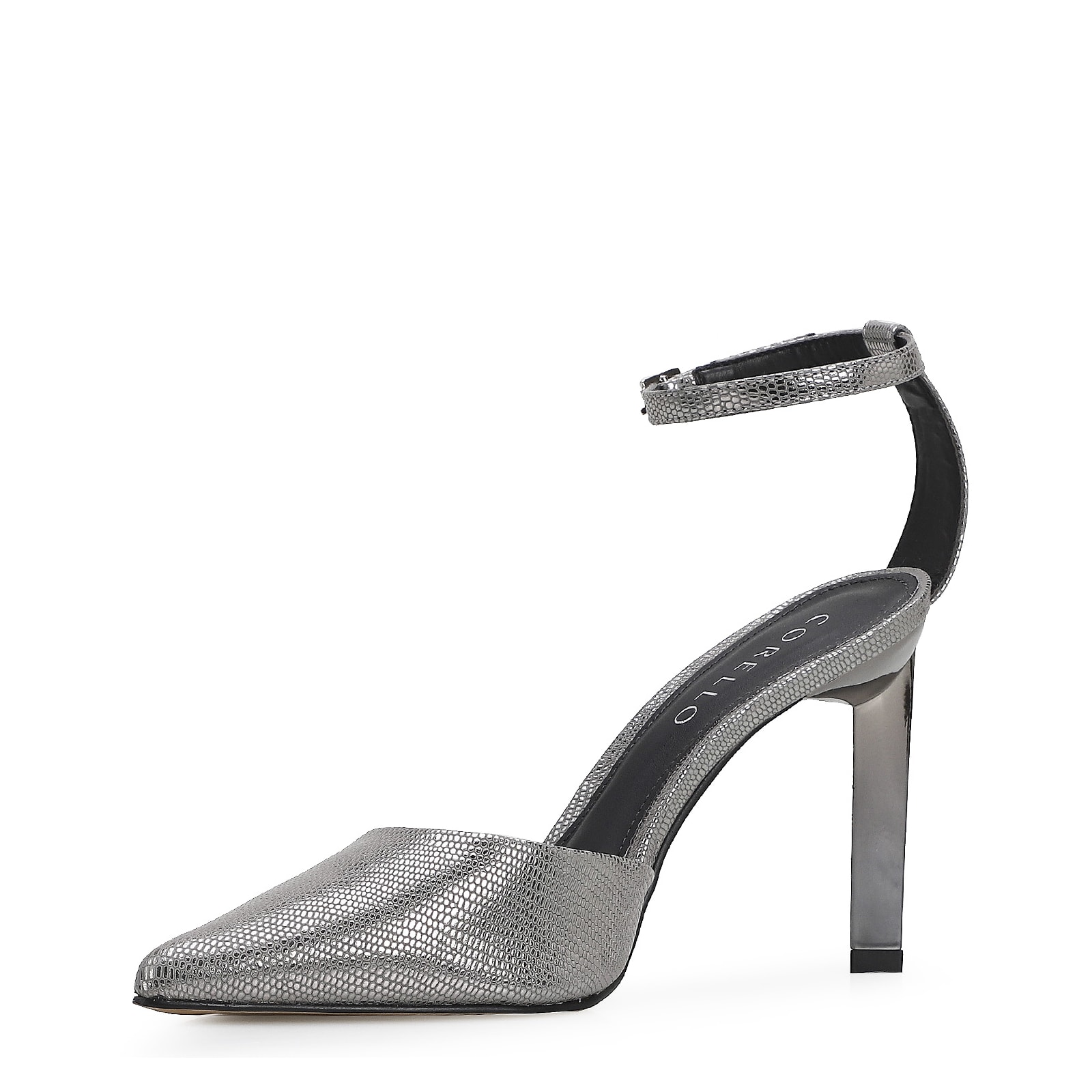 Scarpin Couro Prata