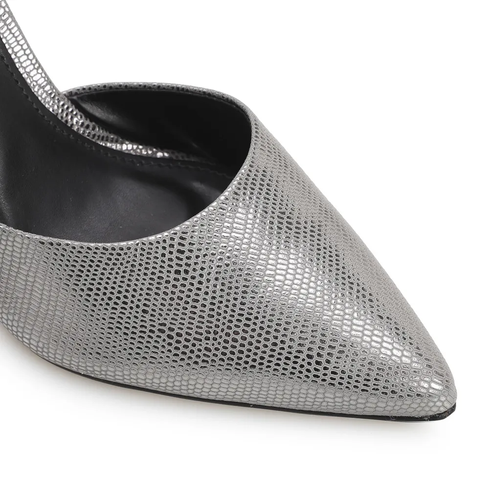 Scarpin Couro Prata - imagem 7
