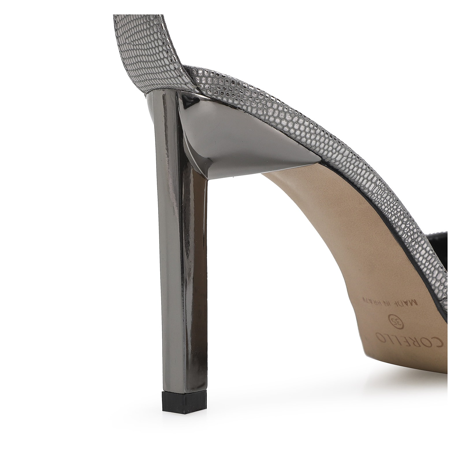 Scarpin Couro Prata