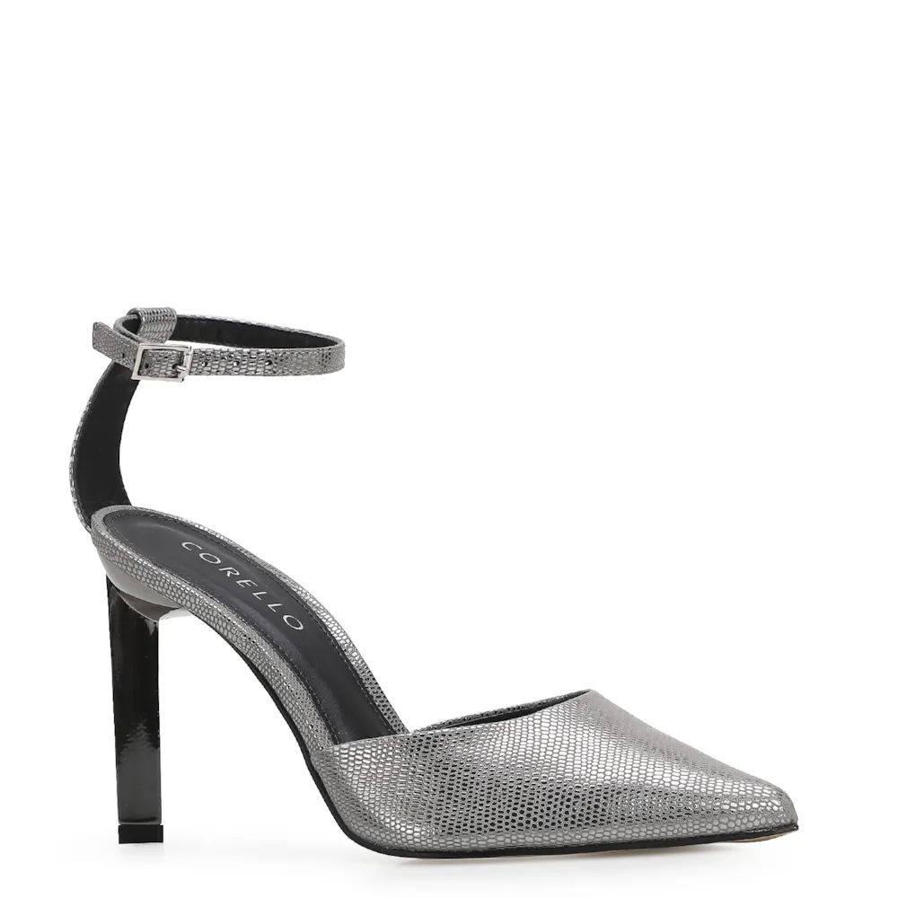 Scarpin Couro Prata