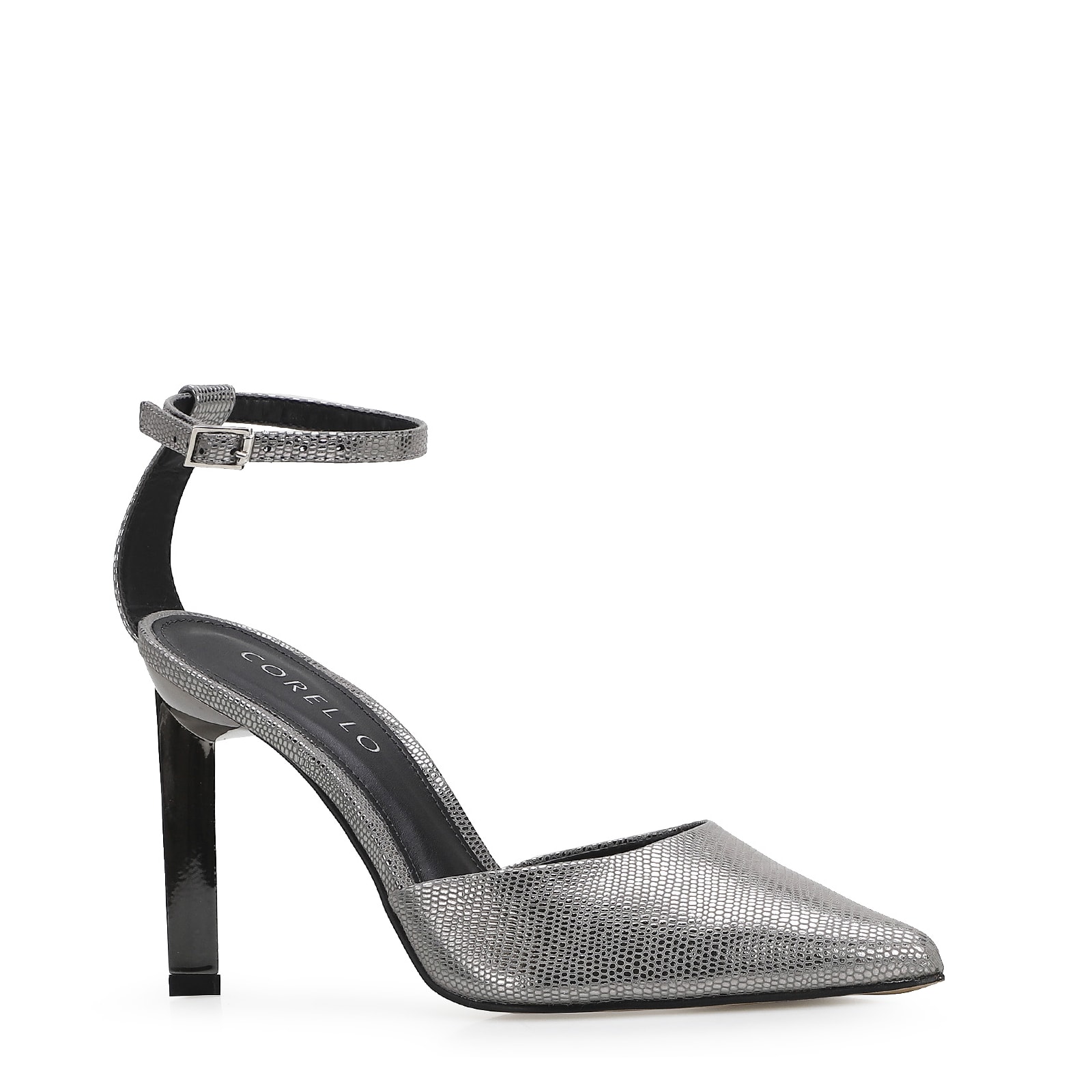 Scarpin Couro Prata