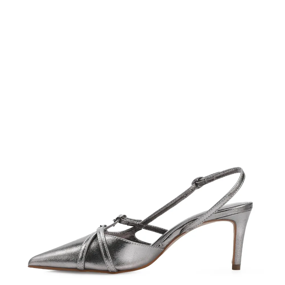 Scarpin Couro Prata - imagem 4