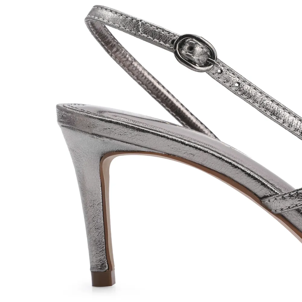 Scarpin Couro Prata - imagem 7