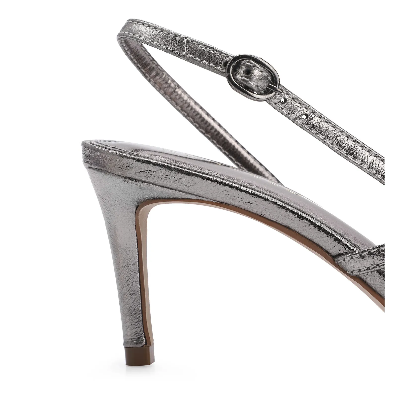 Scarpin Couro Prata