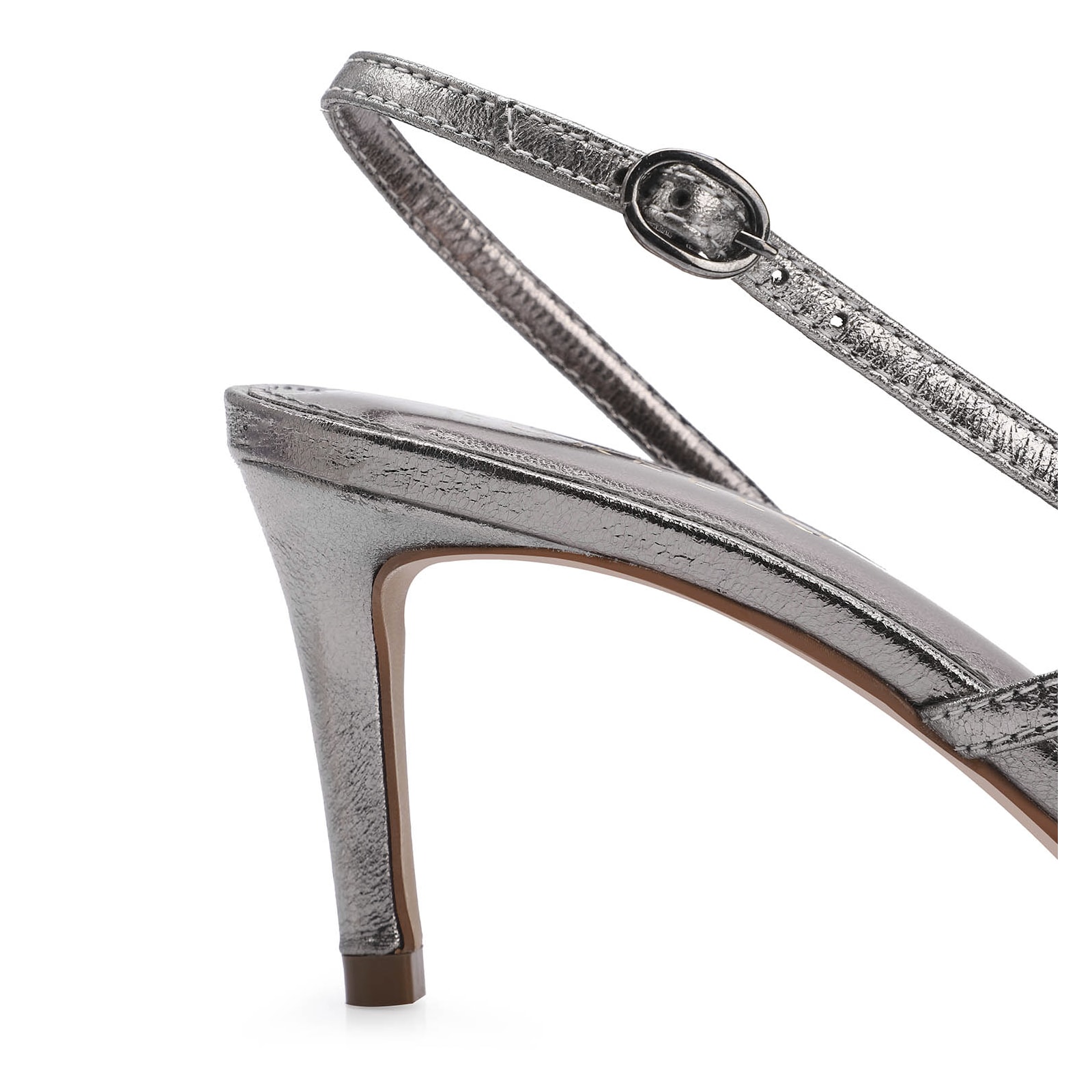 Scarpin Couro Prata