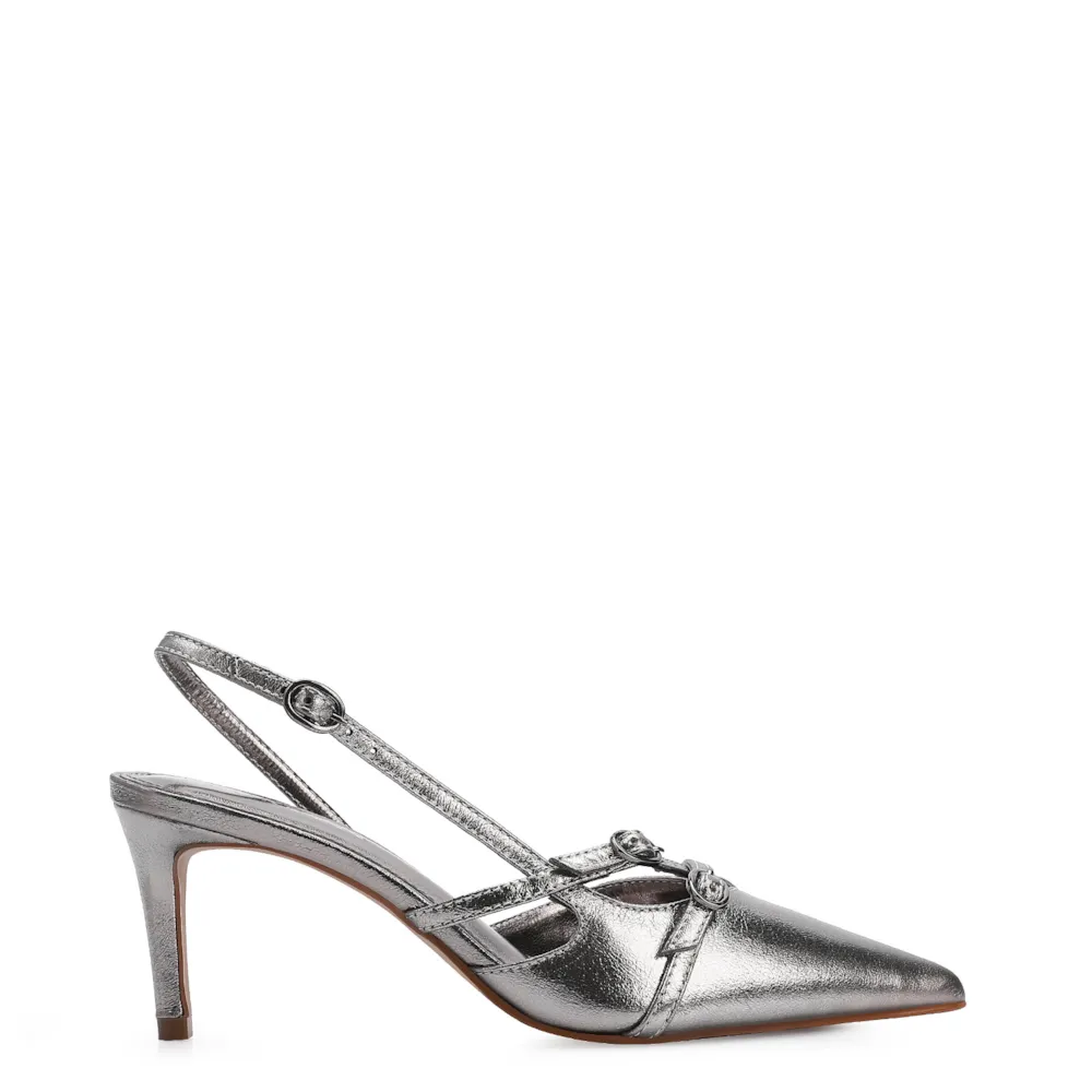 Scarpin Couro Prata - imagem 2