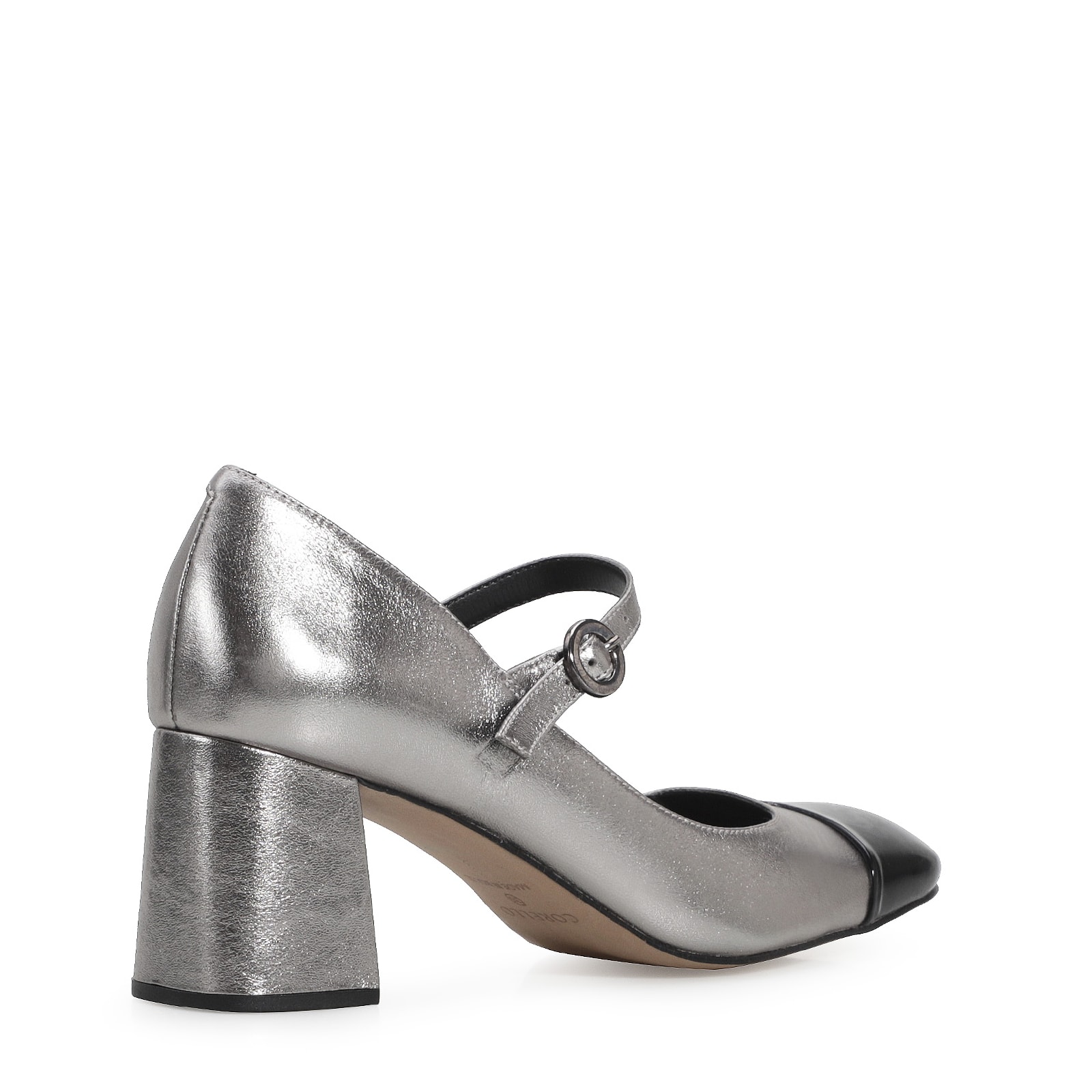 Scarpin Couro Prata