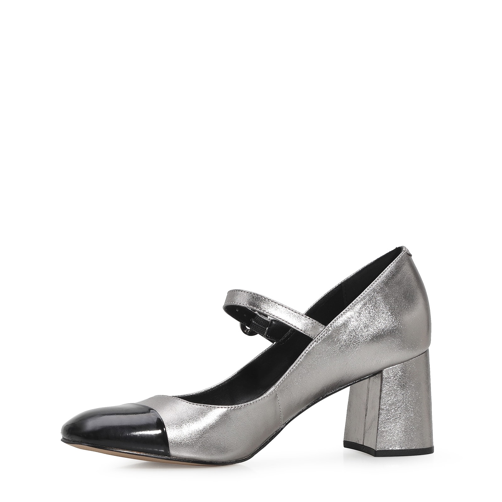 Scarpin Couro Prata