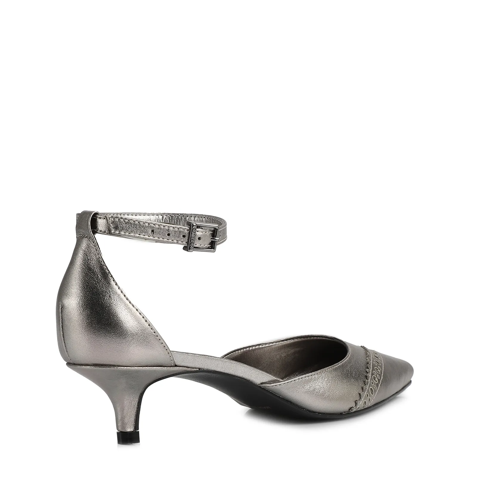 Scarpin Couro Prata