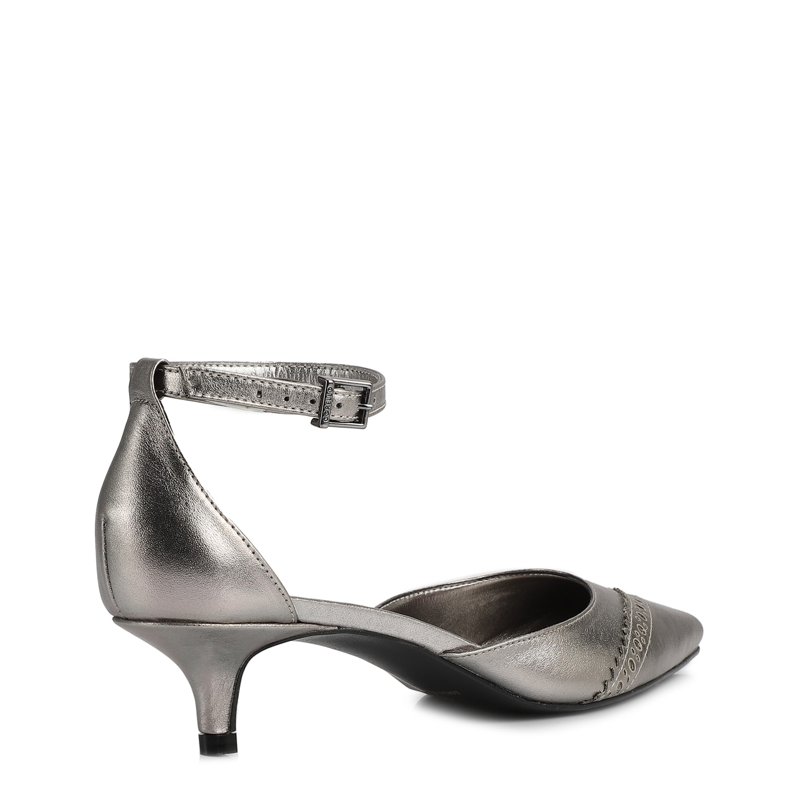 Scarpin Couro Prata