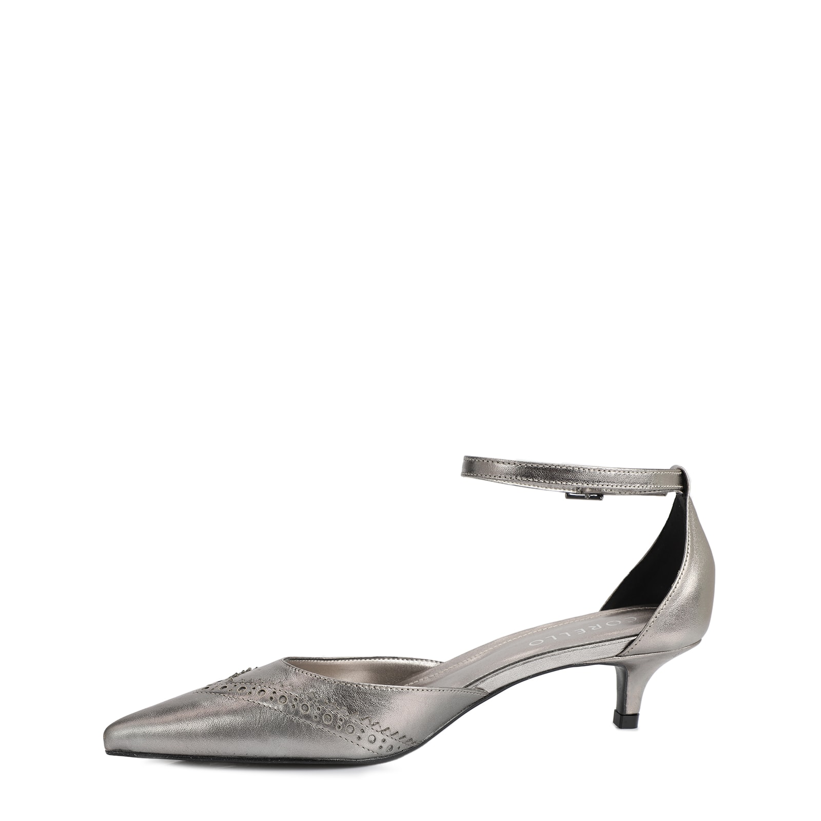 Scarpin Couro Prata