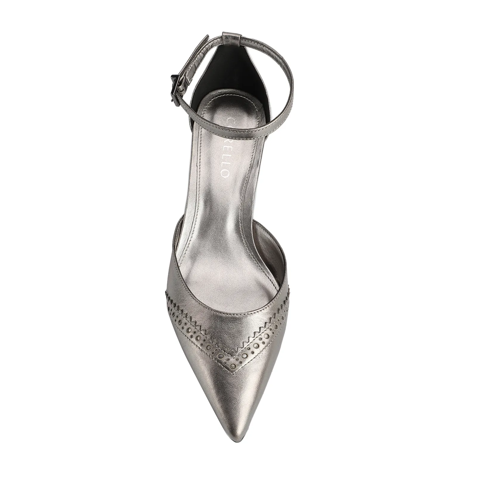 Scarpin Couro Prata