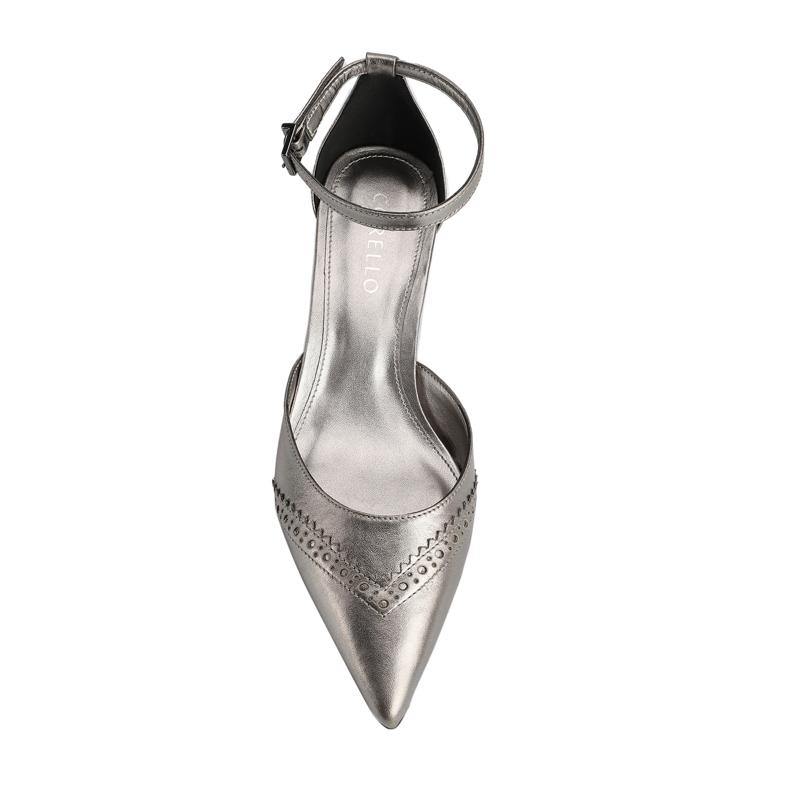 Scarpin Couro Prata