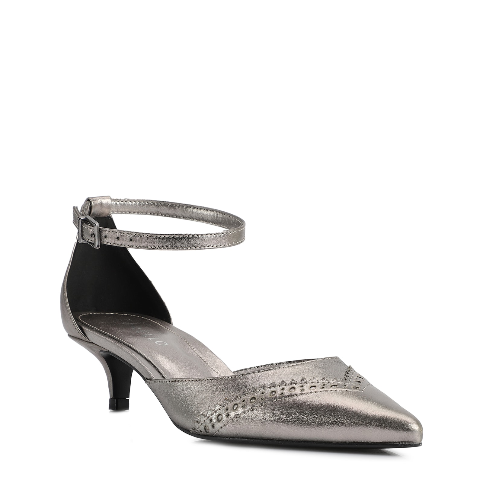 Scarpin Couro Prata