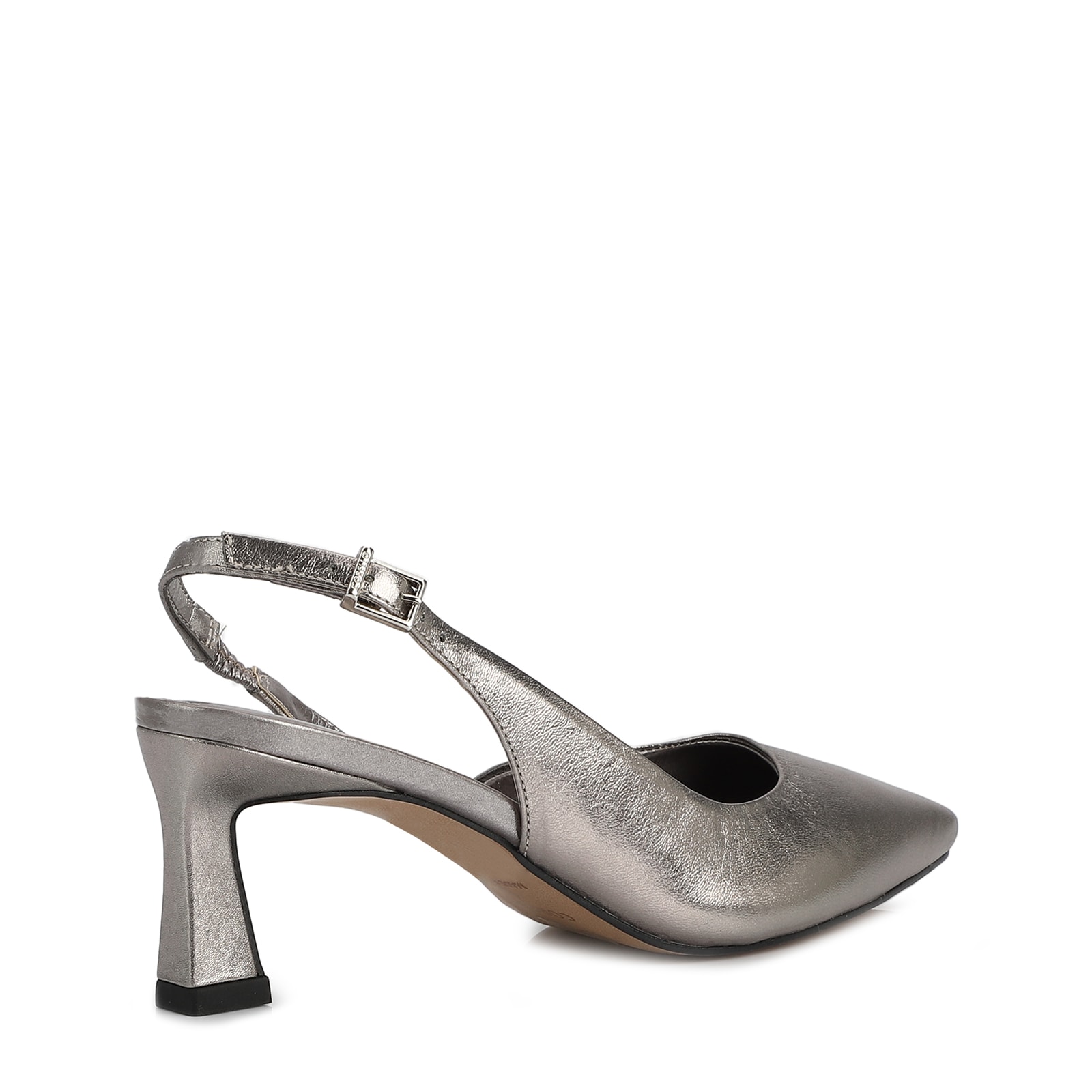Scarpin Couro Prata