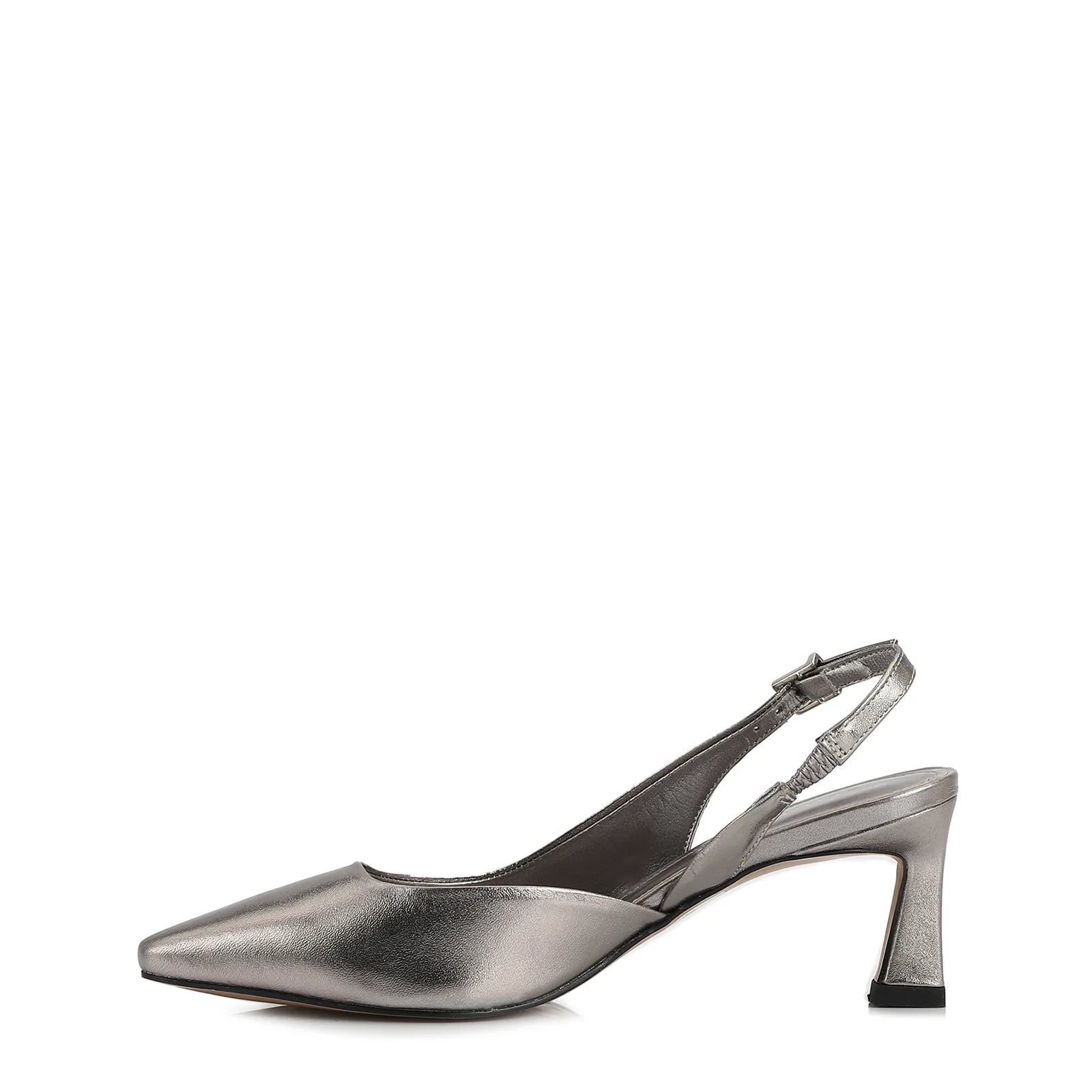 Scarpin Couro Prata