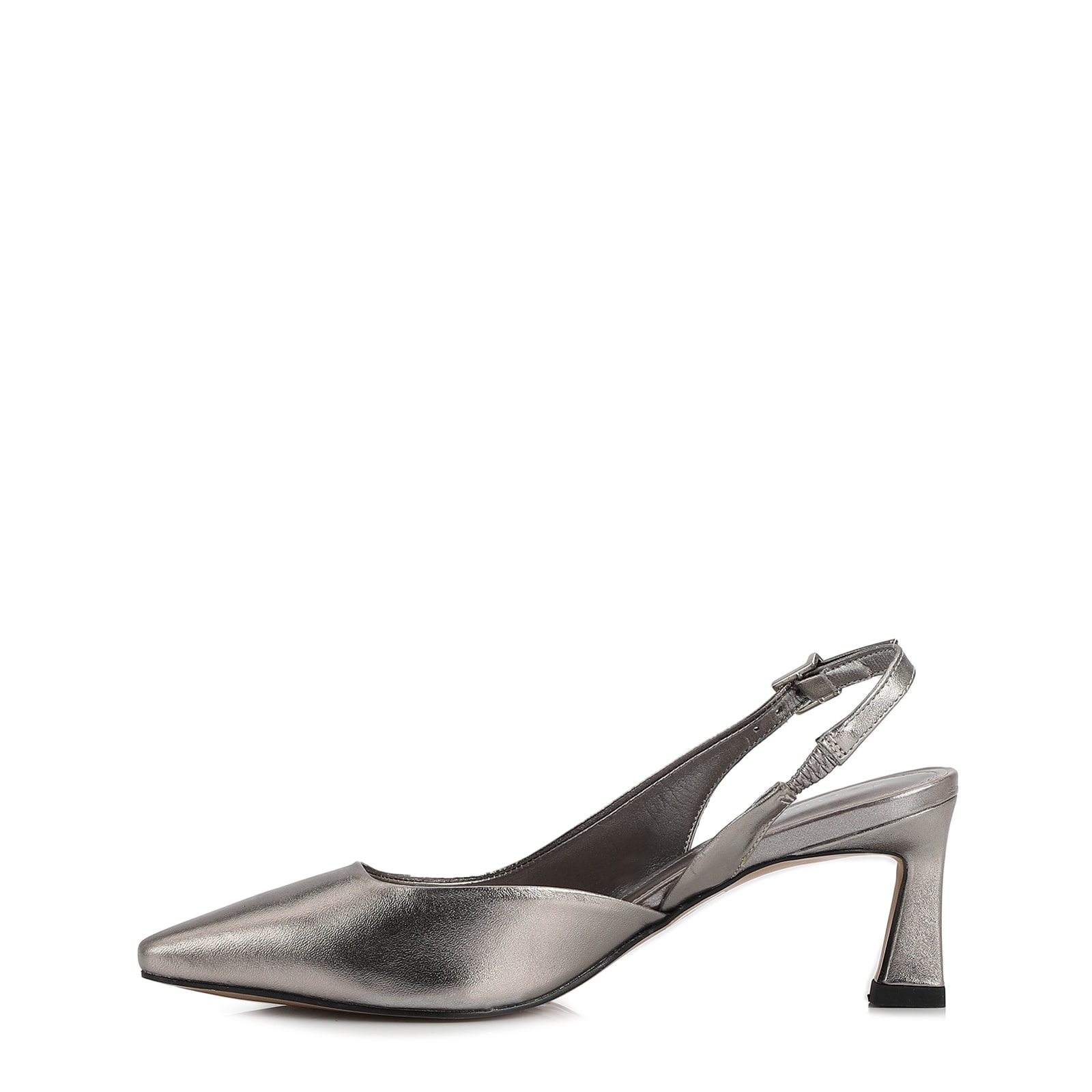 Scarpin Couro Prata